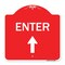 Signmission Designer Series Enter Enter W/ Up Arrow, Red & White Aluminum Sign, 18" x 18", RW-1818-24097 A-DES-RW-1818-24097 - alternate 1